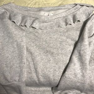 Cute Lou and grey sweatshirt with ruffle detail
